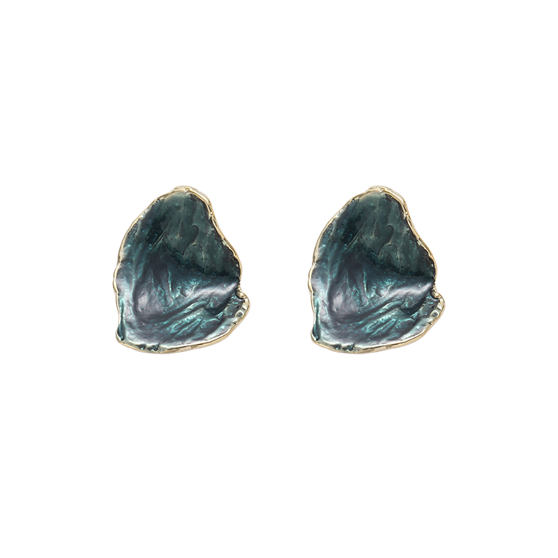 Korean-style fashionable, exquisite, simple and elegant, misty blue thin-coated process earrings, stud earrings, butterfly feathers Item Picture