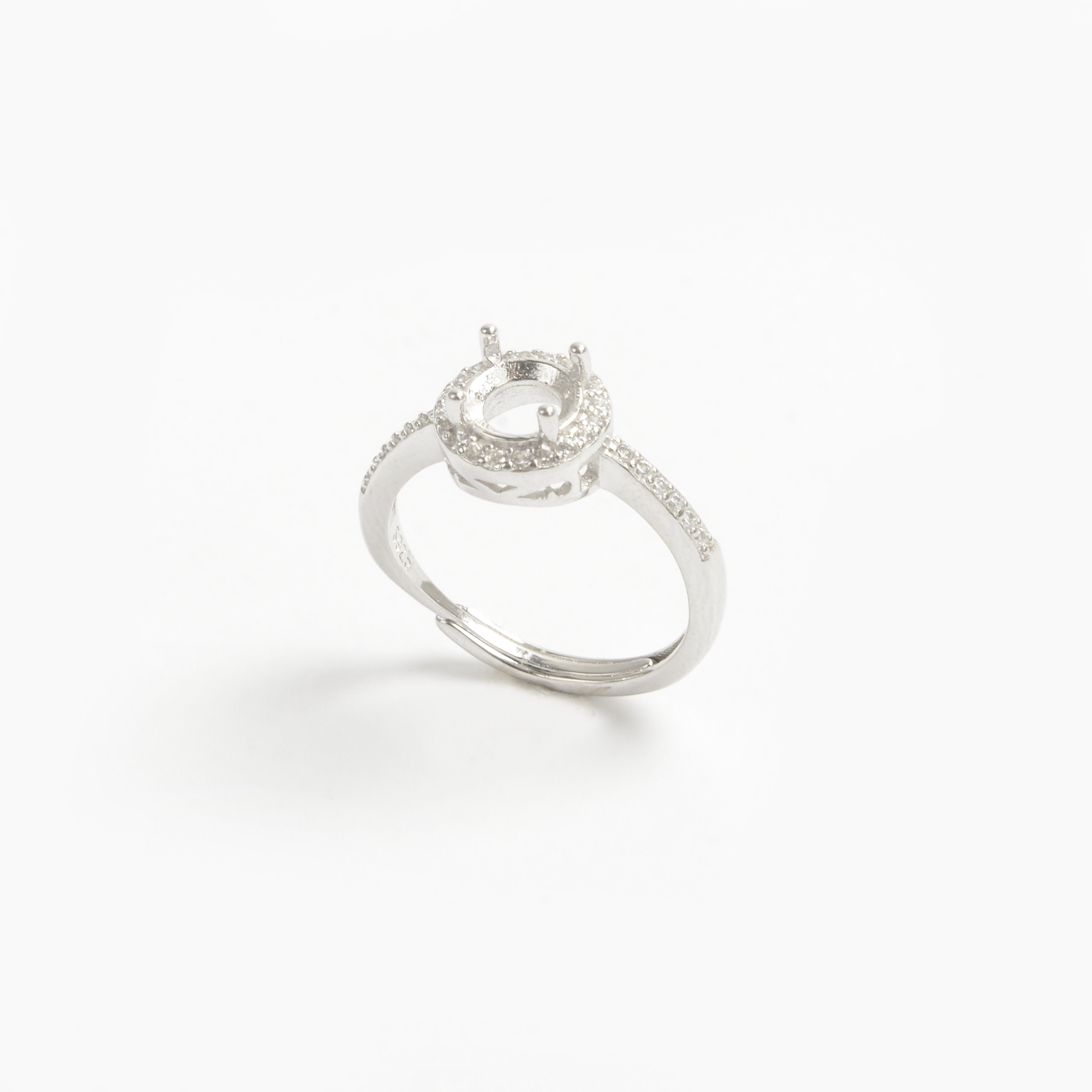 925银/戒托/莫桑戒指空托细节图