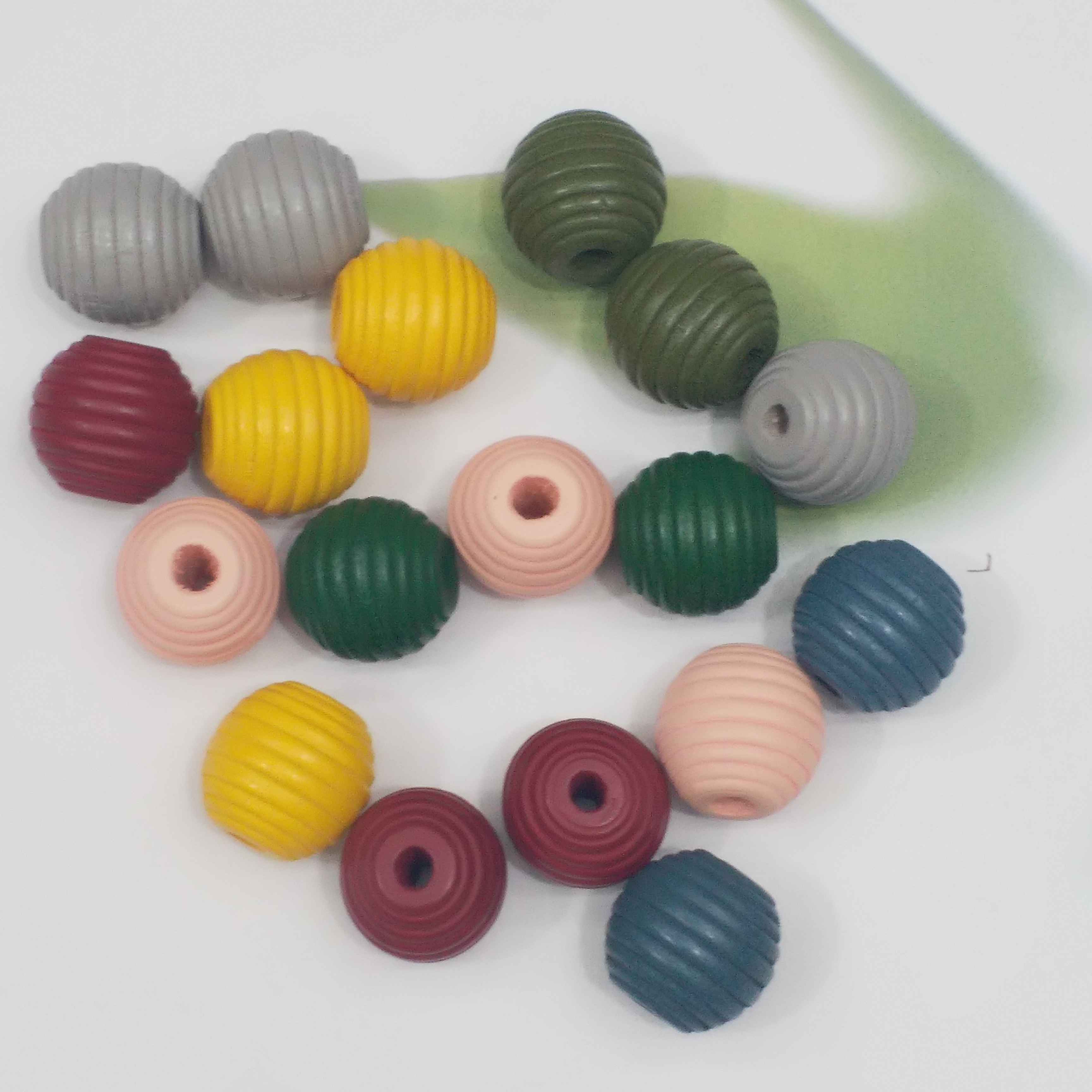 2.0 Striped colored Wooden beads DIY beading clothing accessories Accessories Accessories Accessories Item Picture