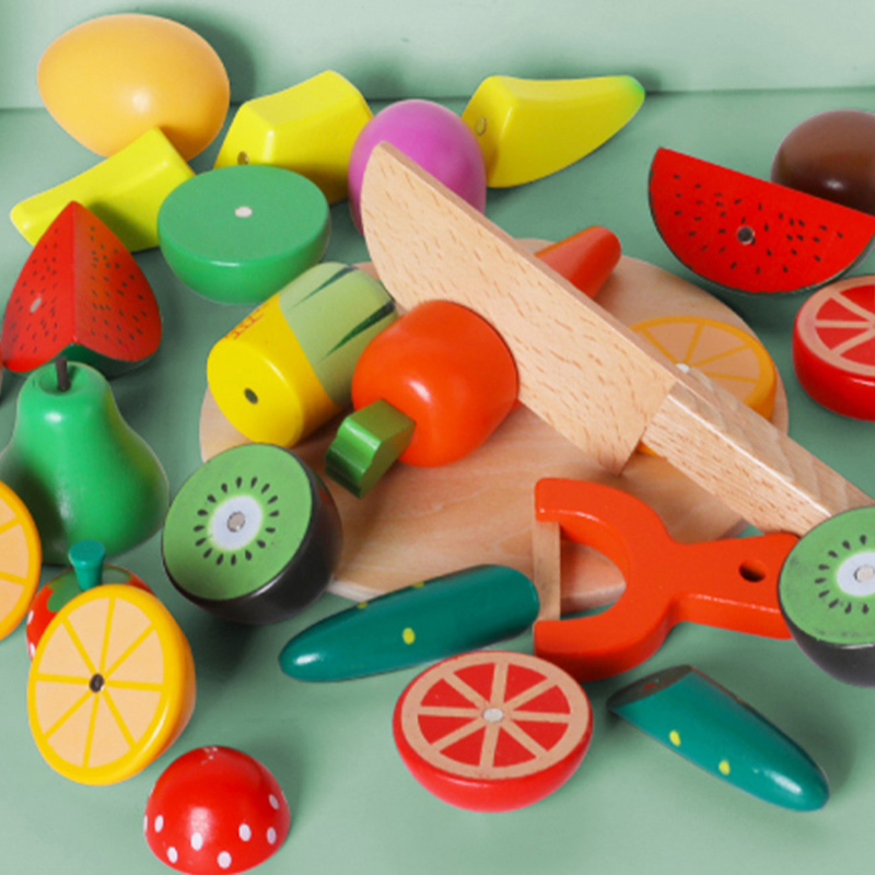 木质切水果玩具儿童切切乐磁铁蔬菜切菜宝宝果蔬厨房男孩套装仿真详情图1