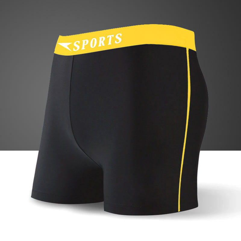 Men's swimming trunks, fashionable wide-waisted hot spring swimming trunks, large-sized nylon color-blocked flat-angle adult swimming trunks, factory direct sales Item Picture