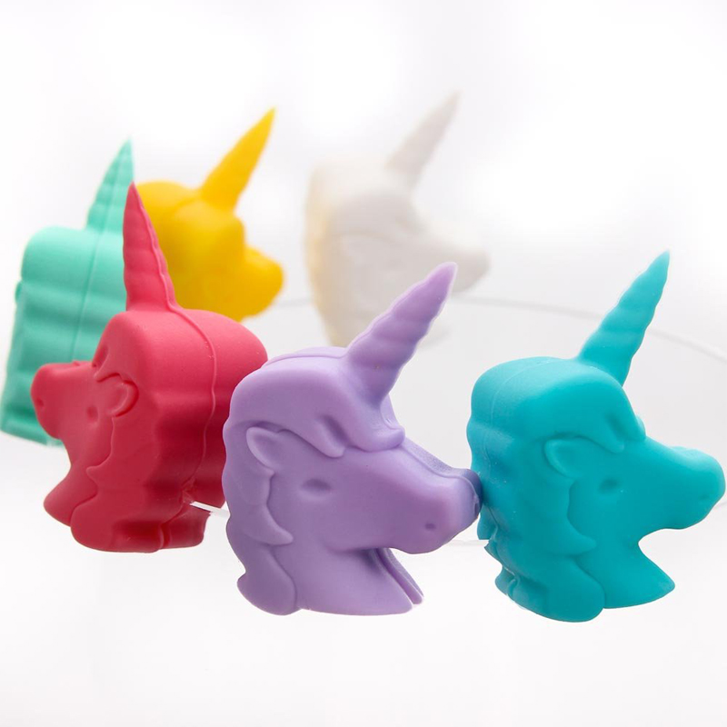 Unicorn Wine Glass Mark drinking marker Creative Silicone wine Glass Identification and Differentiation Device Wine Label 6pc set Specification image