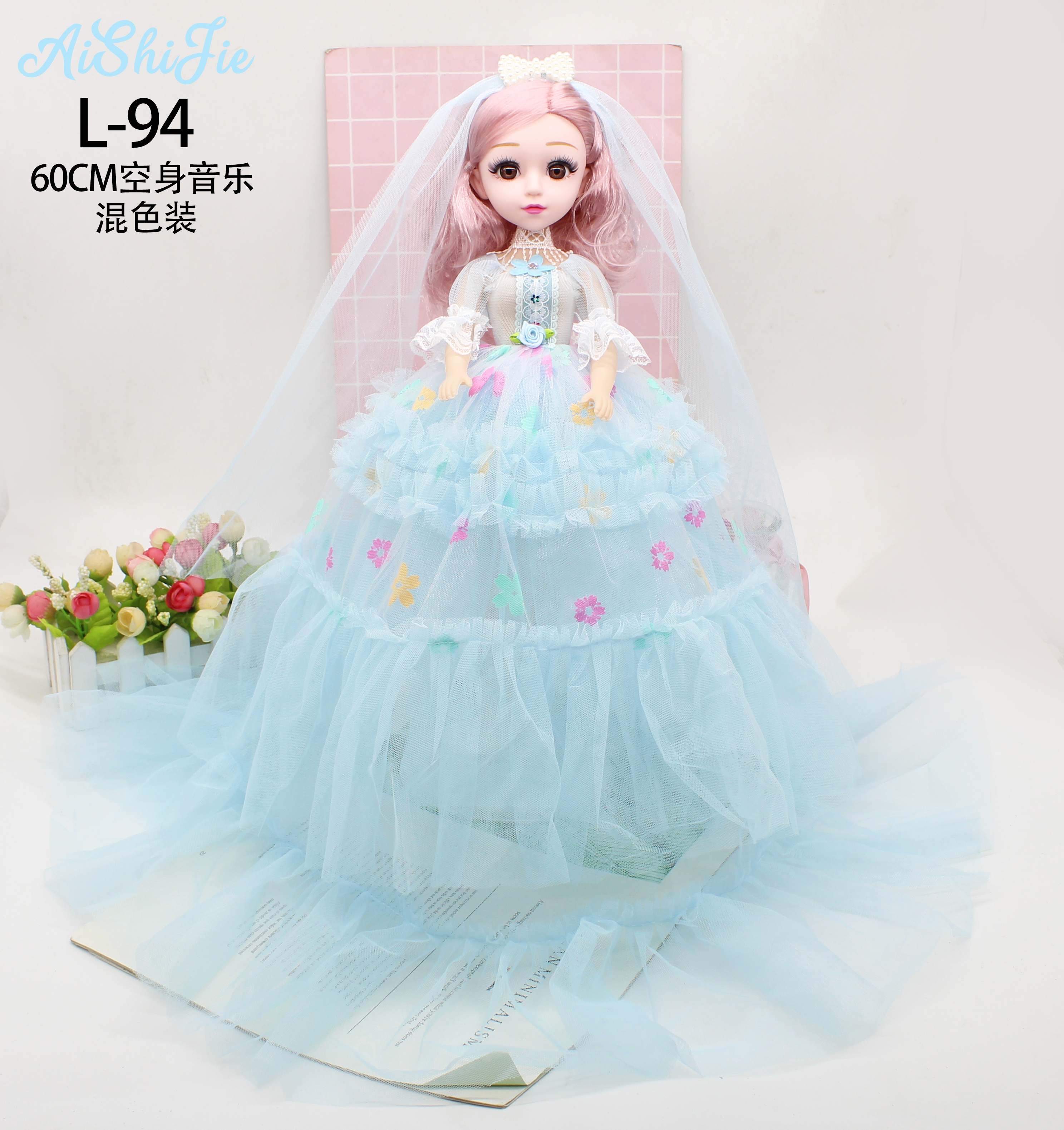 Factory direct sales of 60cm music Barbie wedding dresses, Barbie doll toy wedding dresses, princess and girl birthday gifts details Picture