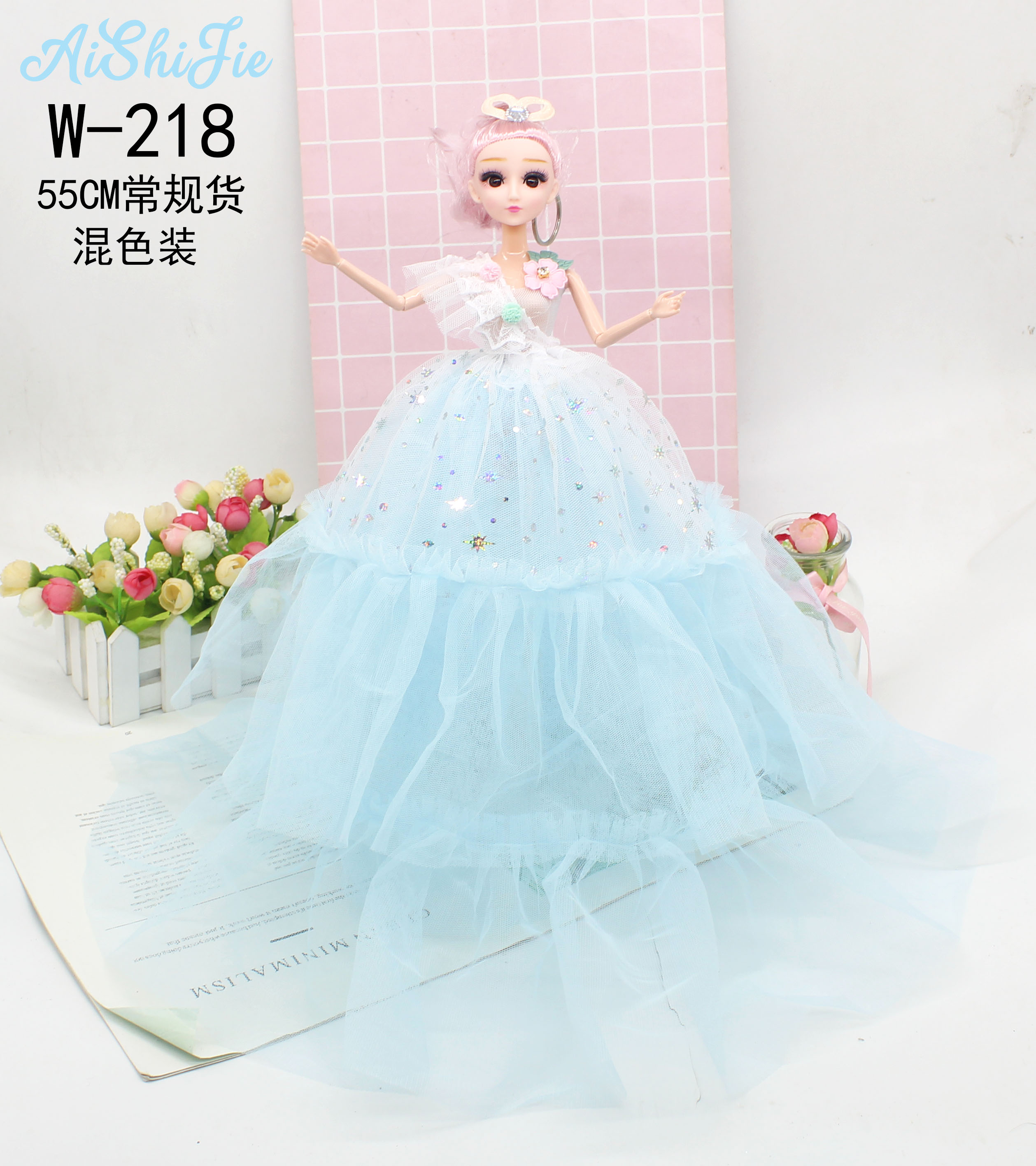 Factory direct sales 55cm articulated Yeloli Princess wedding dress Barbie doll Children's toy, happy birthday to girls Specification image