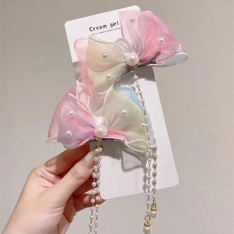 小仙女发夹蝴蝶结渐变厂家直销爆款小清新迷人可爱儿童萌萌哒