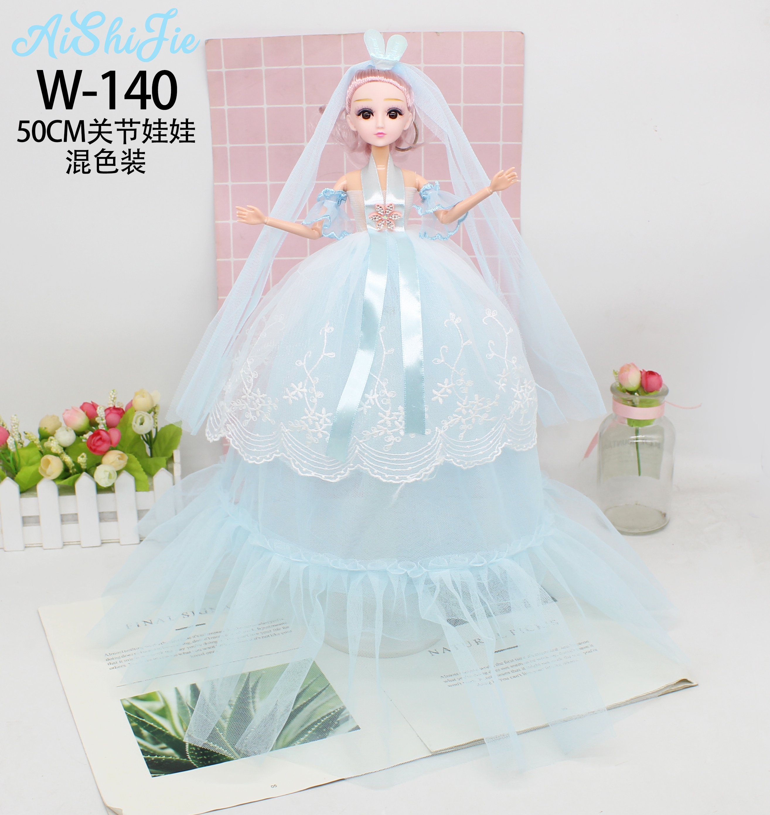 Venta directa de fábrica barbie al por mayor 50cm bordado barbie princesa regalo details Picture