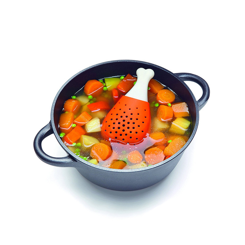 Creative chicken leg silicone seasoning filter, soup stewing and stewing seasoning packet filter, soup filter in stock Specification image