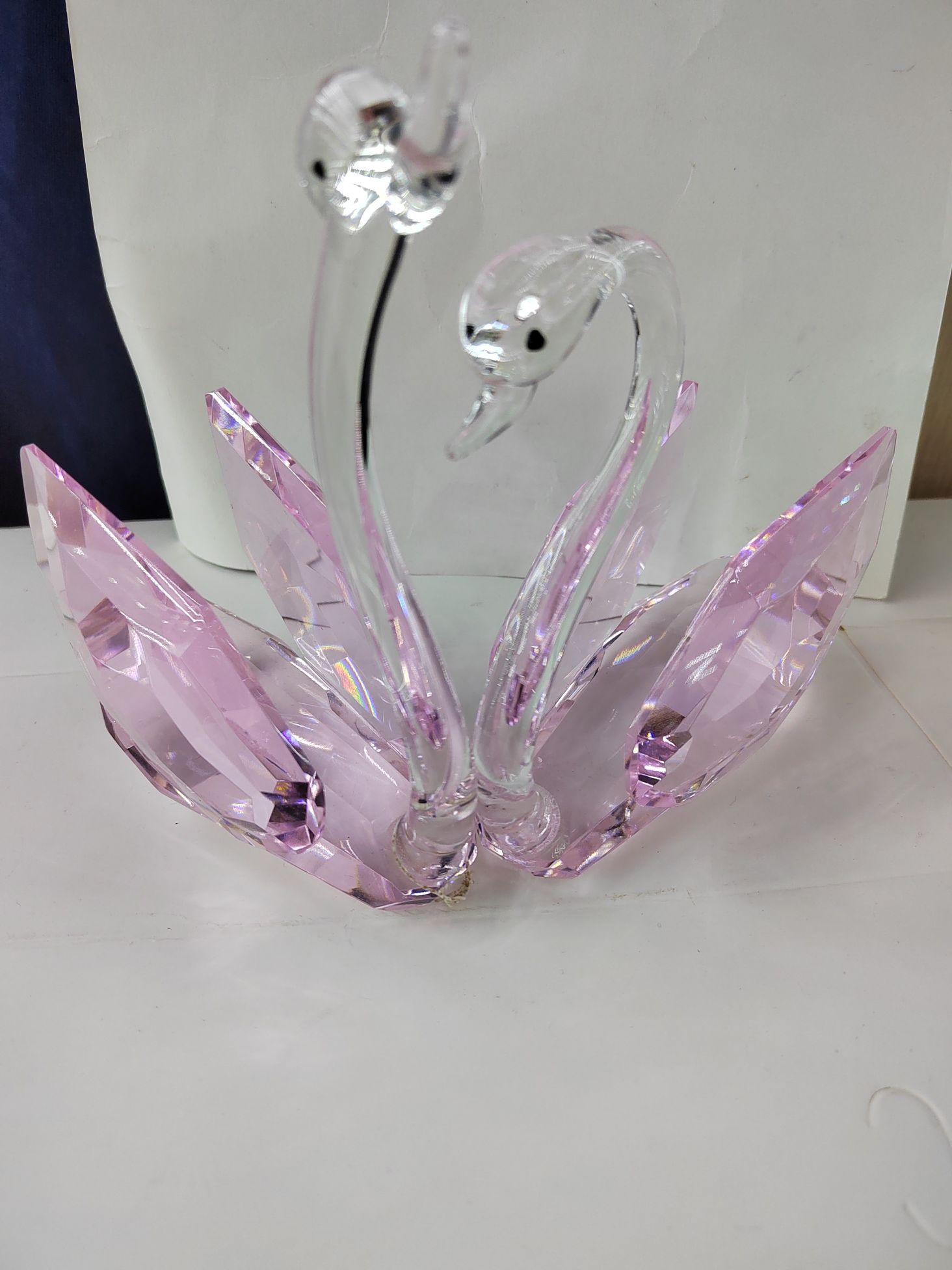 思文工艺水晶玻璃120mm粉色天鹅摆件7887—025详情图4