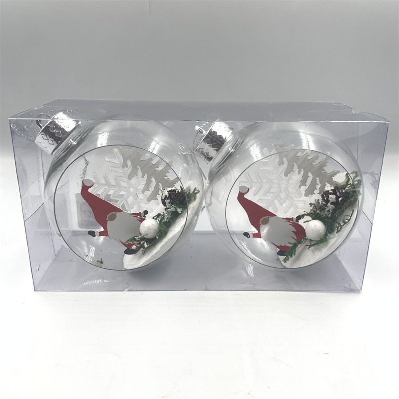 Christmas pendant, Christmas decoration, Christmas tree decoration, open transparent ball, small scene ball, 8cm 2pc details Picture