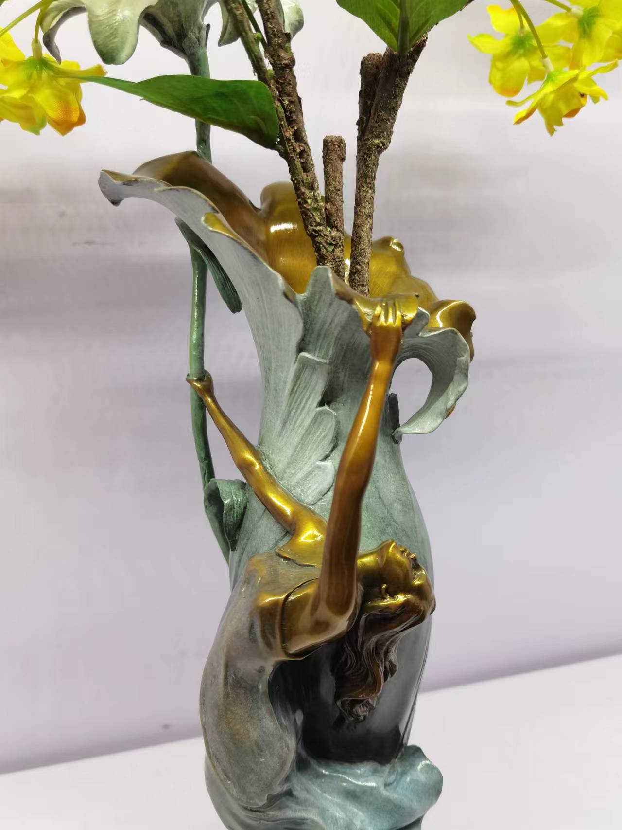 铜雕花瓶花插流行摆件办公室家居客厅室内铜摆件软装工艺品礼品送人详情图5