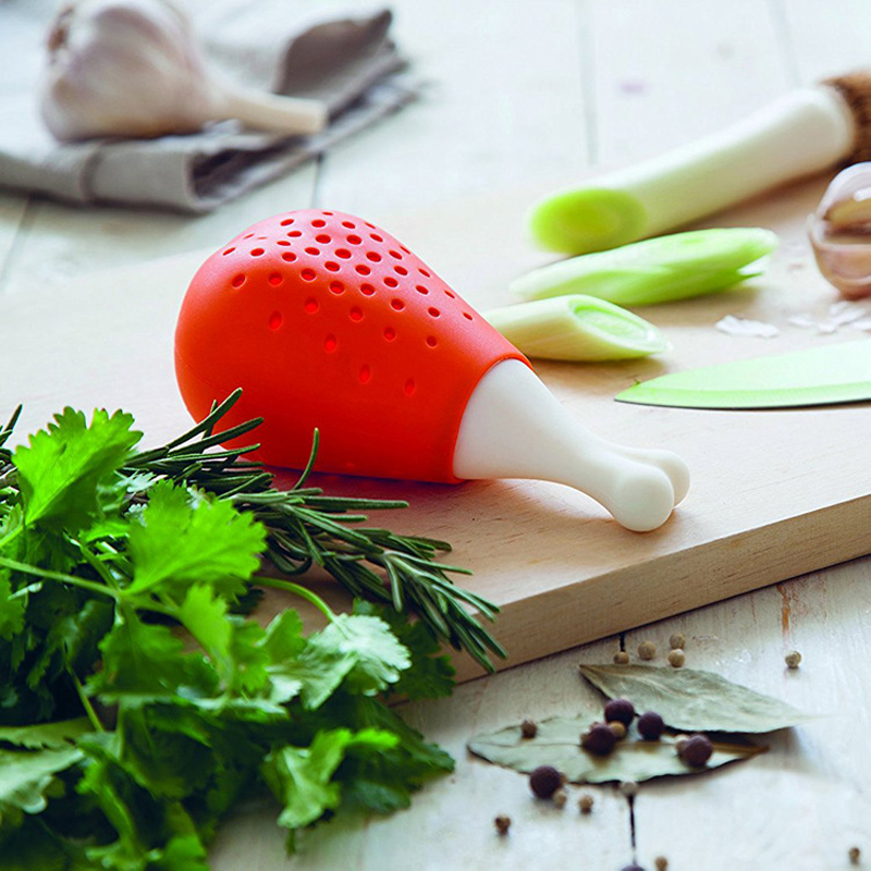 Creative chicken leg silicone seasoning filter, soup stewing and stewing seasoning packet filter, soup filter in stock details Picture