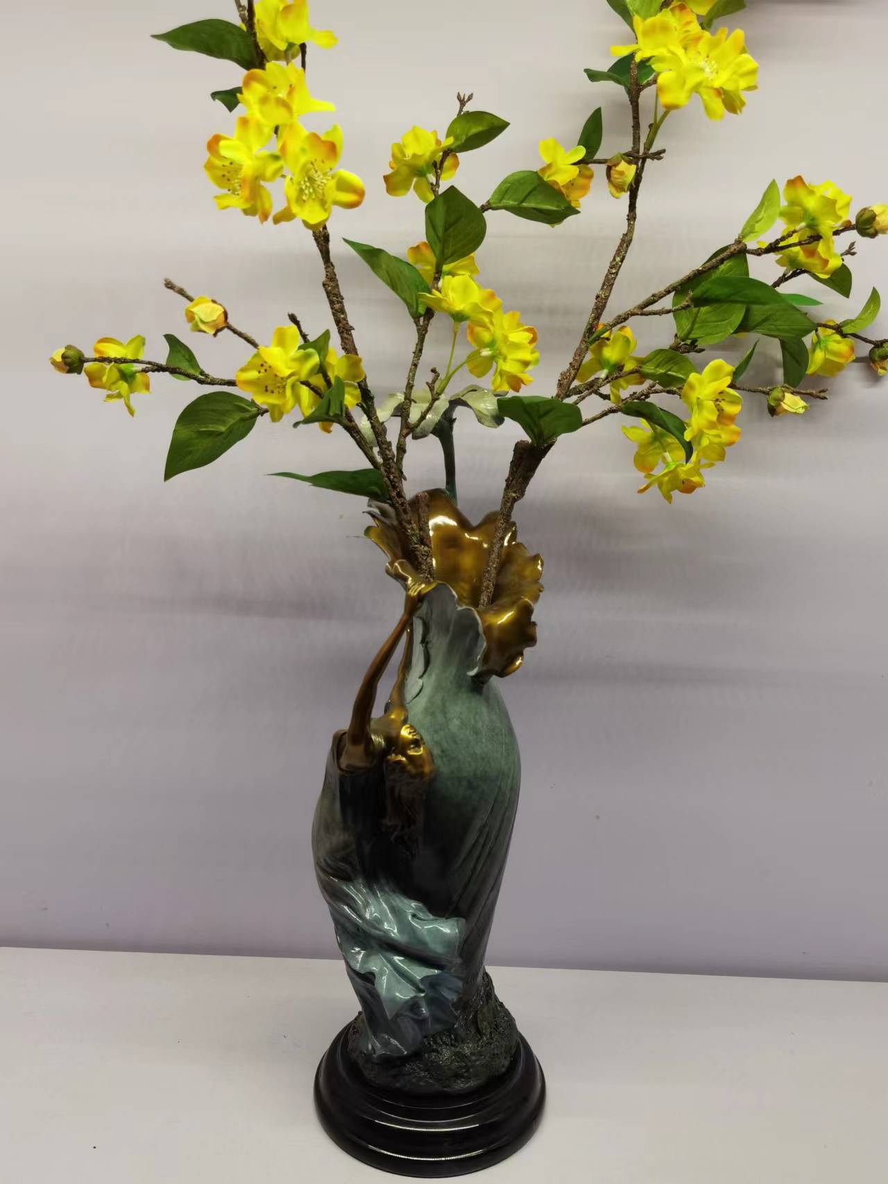 铜雕花瓶花插流行摆件办公室家居客厅室内铜摆件软装工艺品礼品送人