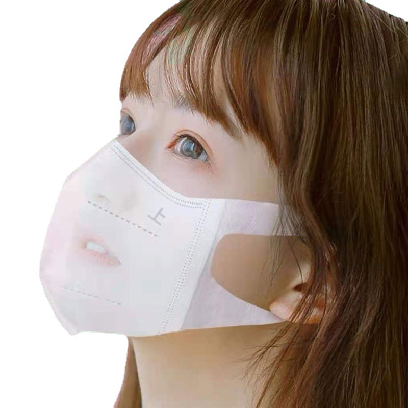 成人薄荷白色口罩超薄透气防尘飞沫一次性3D立体口罩网红美妆口罩详情图2