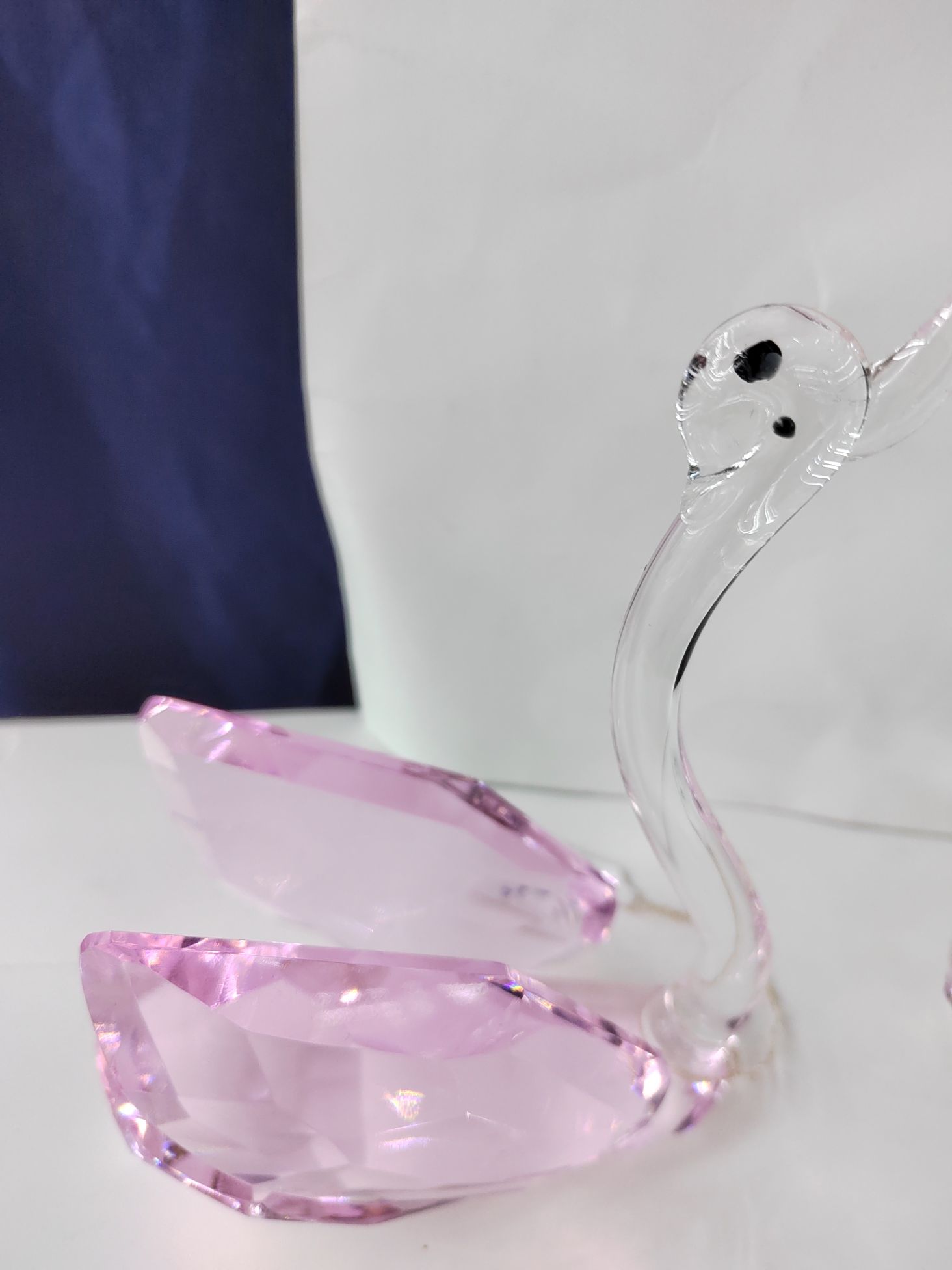 思文工艺水晶玻璃120mm粉色天鹅摆件7887—025详情图2