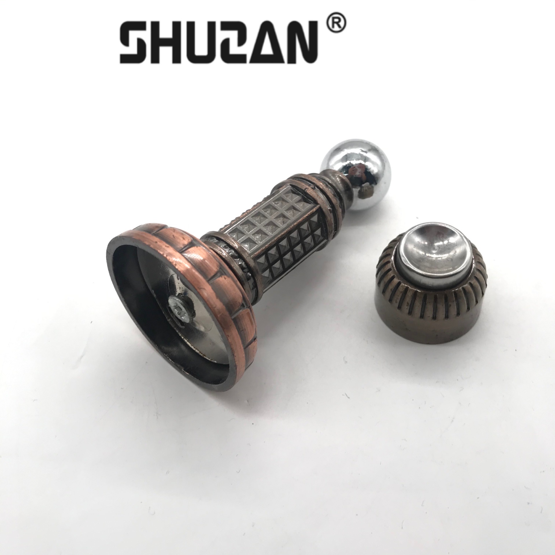 Shuzan Dingxin Factory Direct Sales DX901 stainless steel strong magnetic floor suction, antique copper yellow, antique red, antique color silent wooden door wall suction anti-collision door collision hardware accessories 003 Specification image