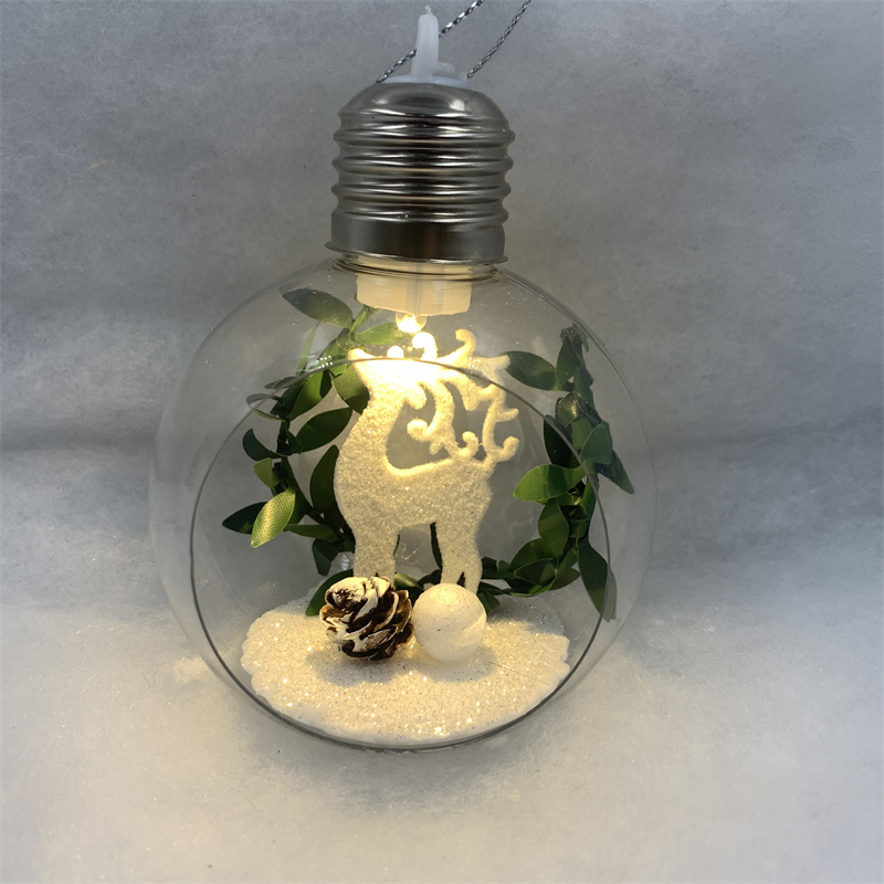 Christmas pendant, Christmas decoration, Christmas tree decoration, open transparent ball, small scene ball, 8cm, 1pc details Picture