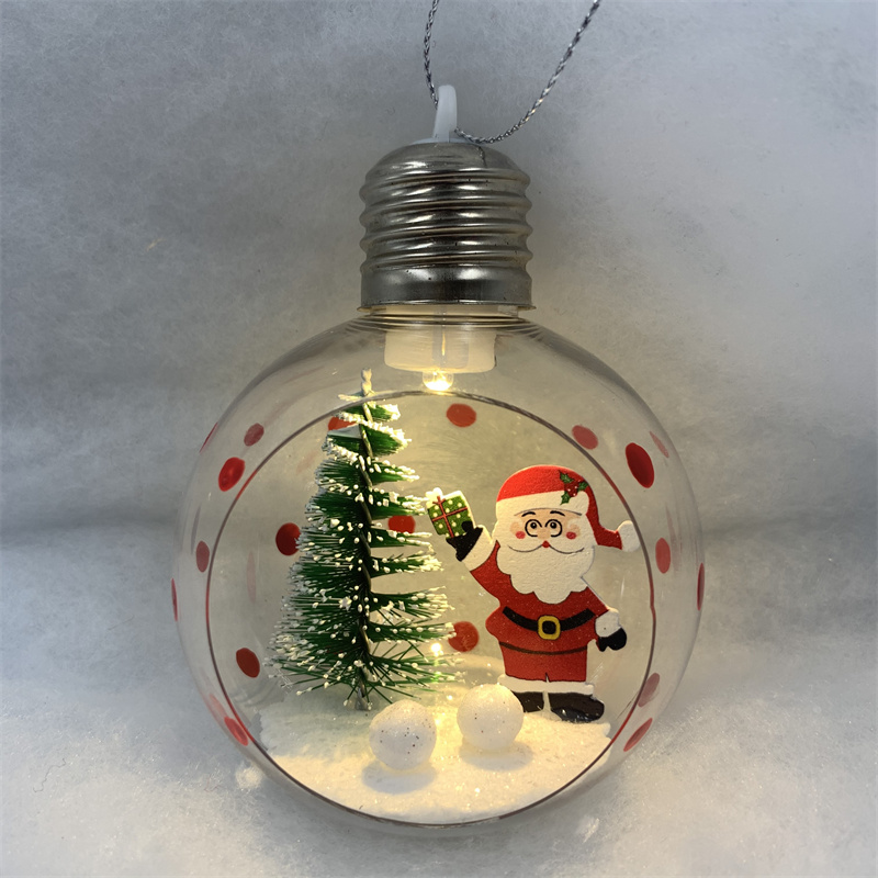 Christmas pendant, Christmas decoration, Christmas tree decoration, open transparent ball, small scene ball, 8cm, 1pc Application Scenario