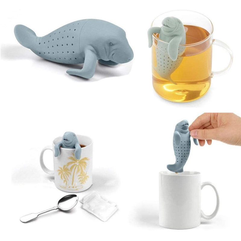 海牛泡茶器创意硅胶海豚茶包滤茶叶过滤网海狮造型冲茶隔漏滤茶具详情图3