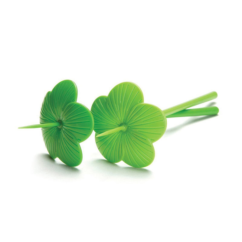 草莓水果叉/花型叉子/创意水果签白底实物图