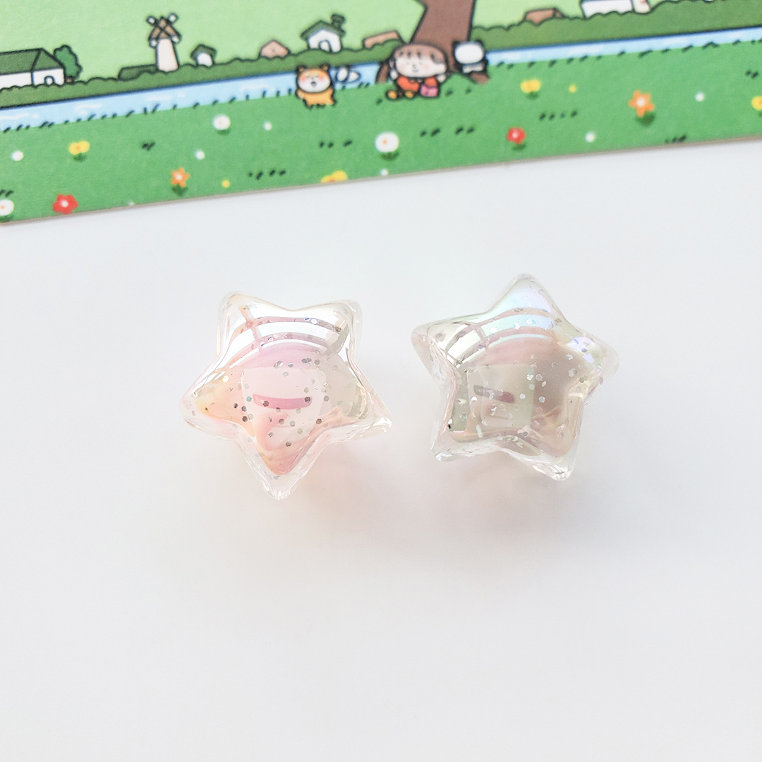 亚克力/灵动双色七彩/星星白底实物图