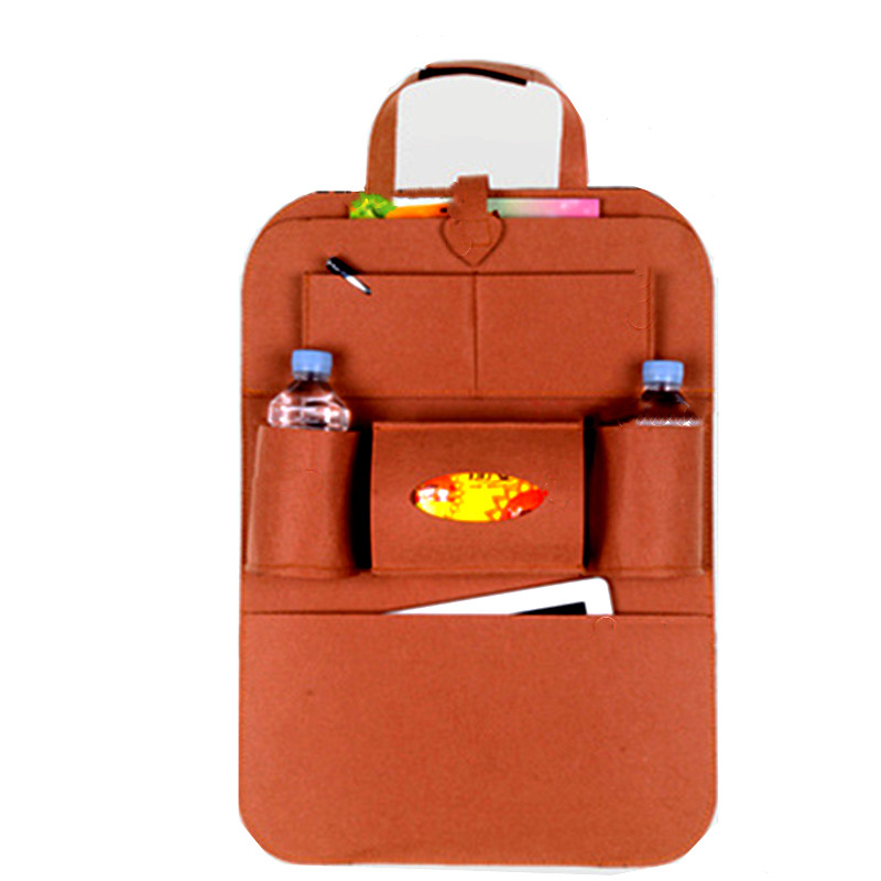 Car seat back felt storage bag, felt paper, garbage sorting bag, felt seat back multi-functional storage bag, car storage hanging bag QW274 details Picture