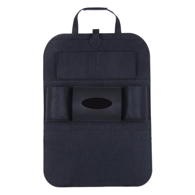 Car seat back felt storage bag, felt paper, garbage sorting bag, felt seat back multi-functional storage bag, car storage hanging bag QW274 Specification image