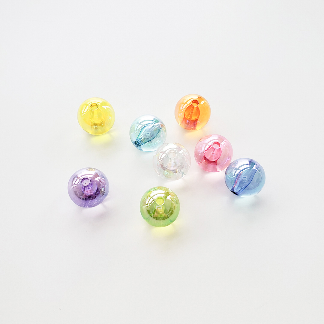 亚克力/韩国七彩/圆珠白底实物图