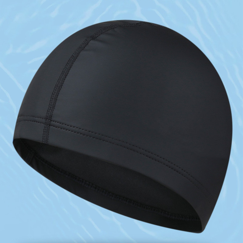 Sombrero de baño a prueba de agua adulto no le tiñe la cabeza hombres y mujeres protectores de oído grande PU revestido de cuero spa swim cap Specification image