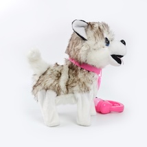 厂家直供电动仿真动物毛绒玩具哈士奇儿童会叫走路智能机器狗娃娃公仔