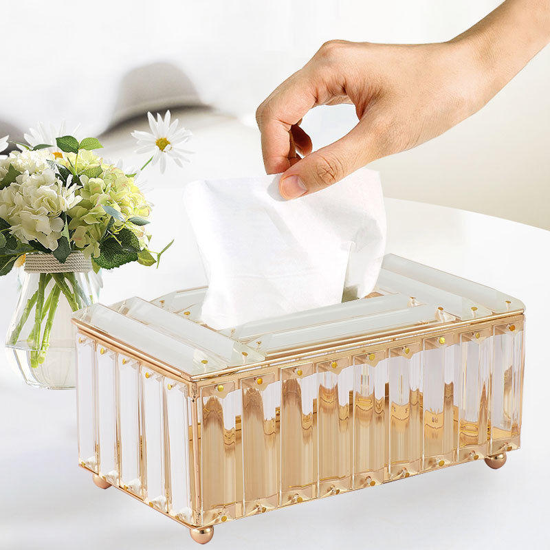 PX新款北欧风格抽纸盒创意水晶纸巾盒抽取式纸巾盒客房酒店家居装饰PX701