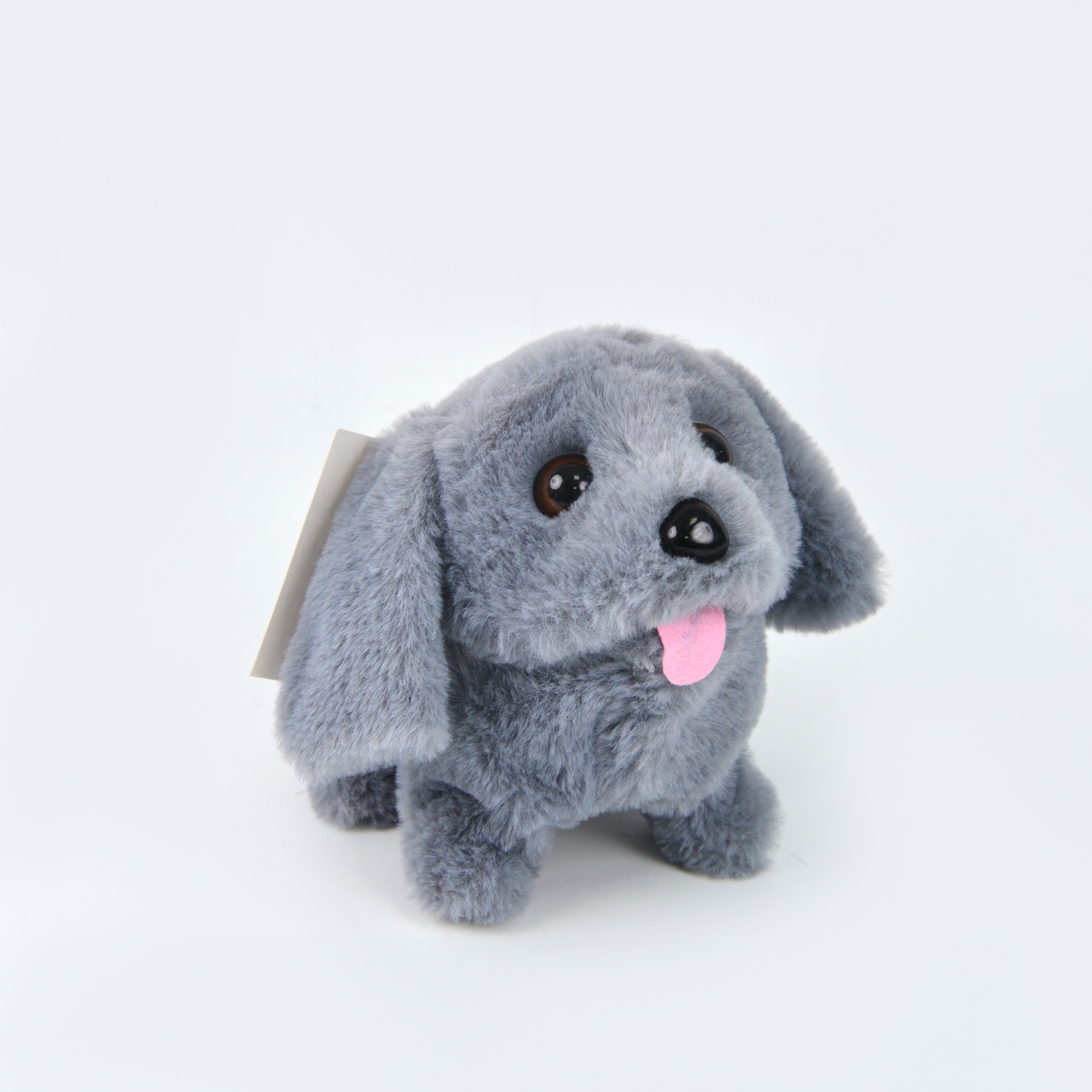 厂家直供电动仿真动物毛绒玩具灰色儿童会叫走路智能机器狗娃娃公仔