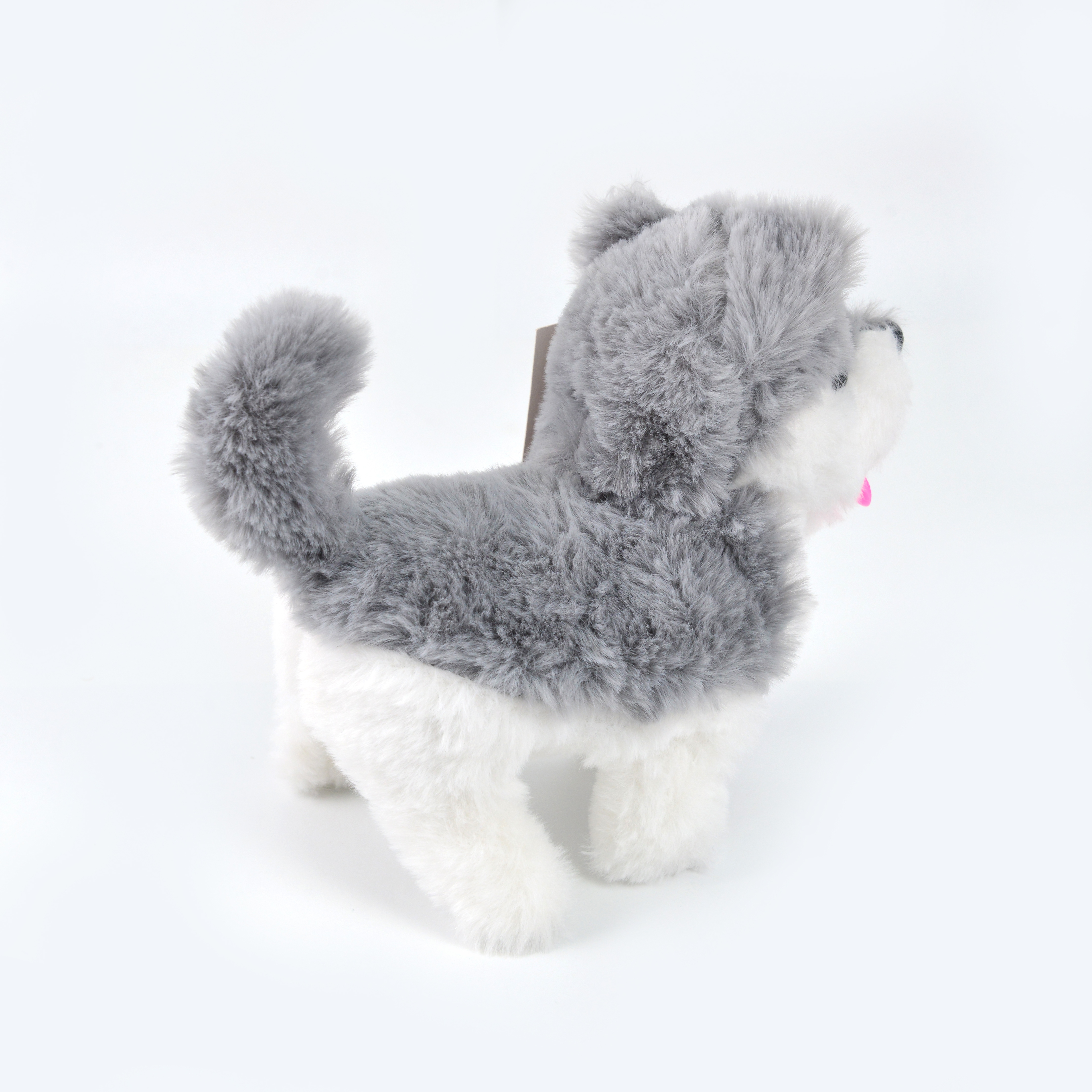 The simulated plush electric dog can walk, bark, nod, shake its head and wag its tail. It's a children's toy. Wholesale of electric huskies at street stalls Item Picture