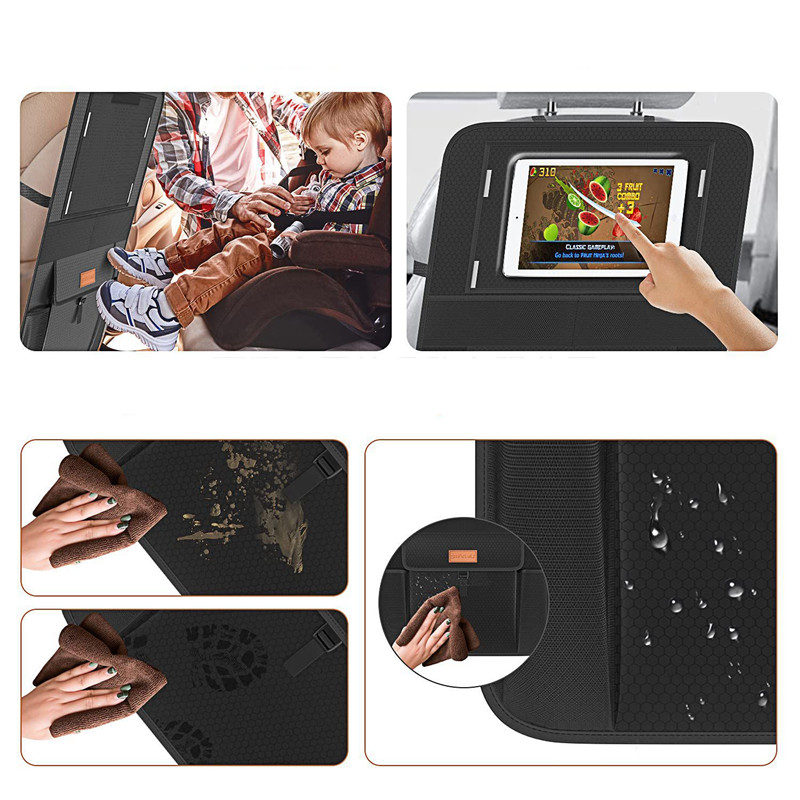 Car seat back Oxford cloth hanging bag, storage bag, toy storage bag, seat back anti-kick pad, multi-functional storage bag, car storage hanging bag QW282 Specification image