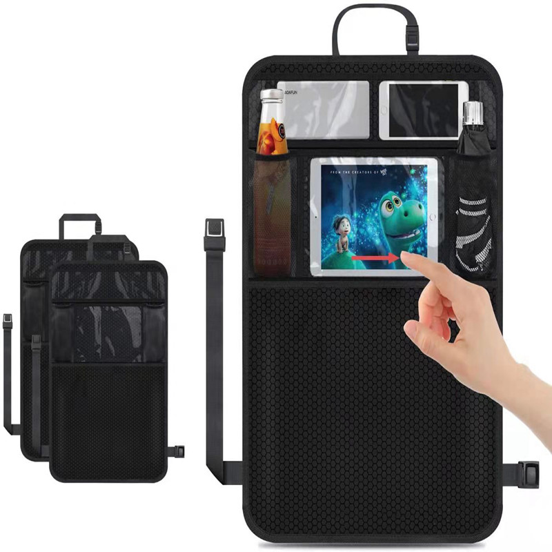 Car seat back Oxford cloth hanging bag, storage bag, ipad toy storage bag, seat back anti-kick pad, multi-functional storage bag, car storage hanging bag QW281 Specification image