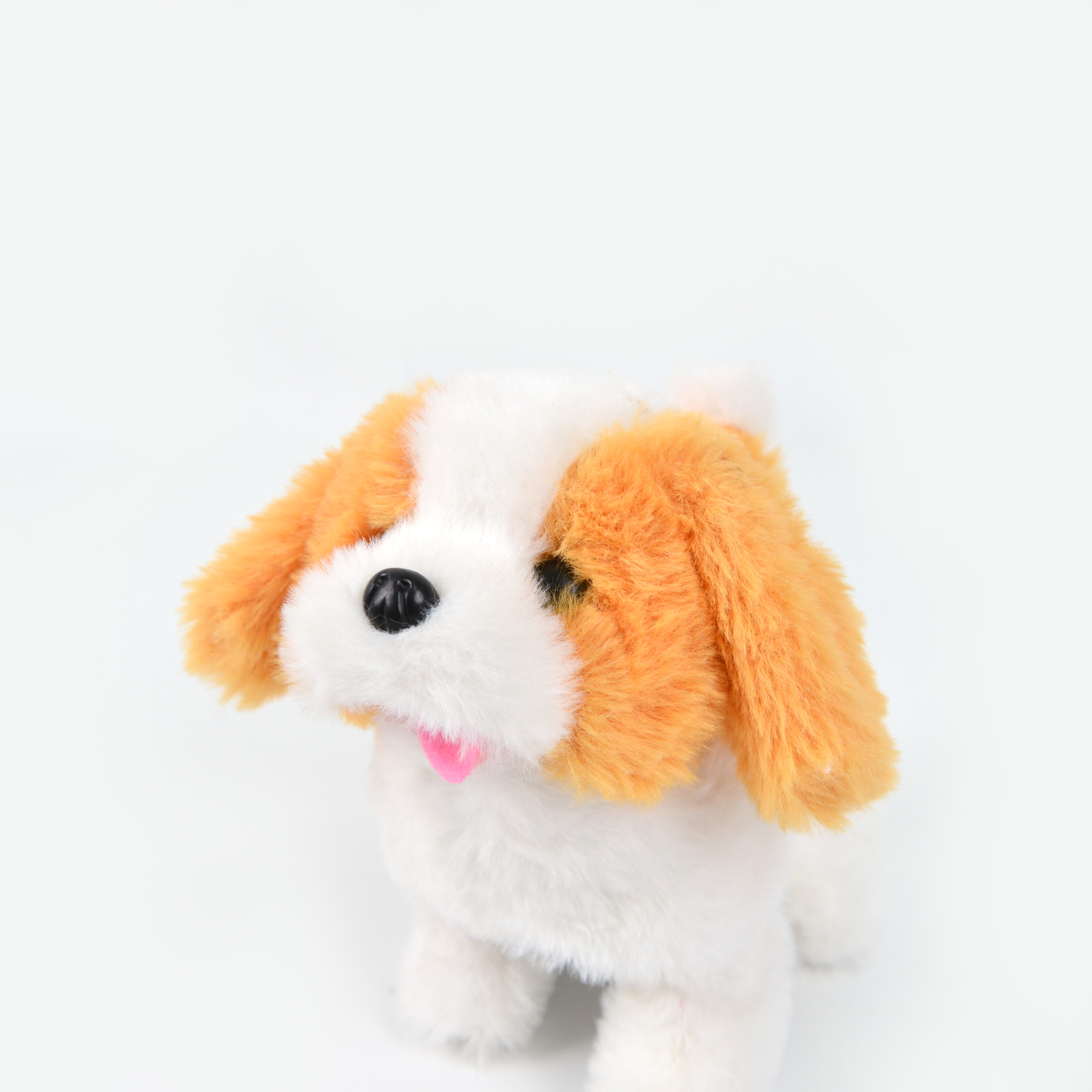The simulated plush electric dog can walk, bark, nod, shake its head and wag its tail. It's a children's toy and is available for wholesale at street stalls. It's an electric yellow husky Item Picture