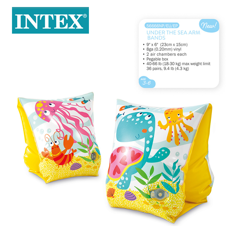 INTEX56666新款卡通水母与乌龟手臂圈儿童防呛水充气浮圈批发