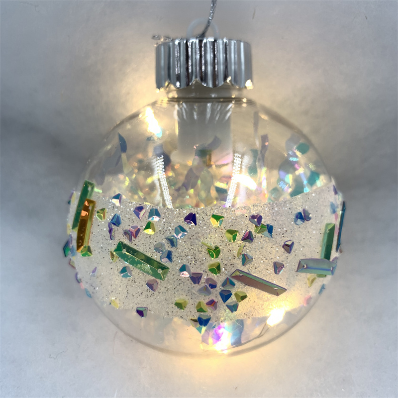 Christmas pendant, Christmas decoration, Christmas tree decoration, transparent ball decoration, 8cm Specification image