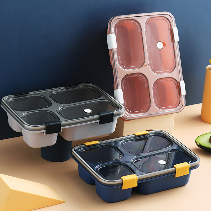 New 4-compartment sealed and fresh-keeping lunch box with compartments details Picture