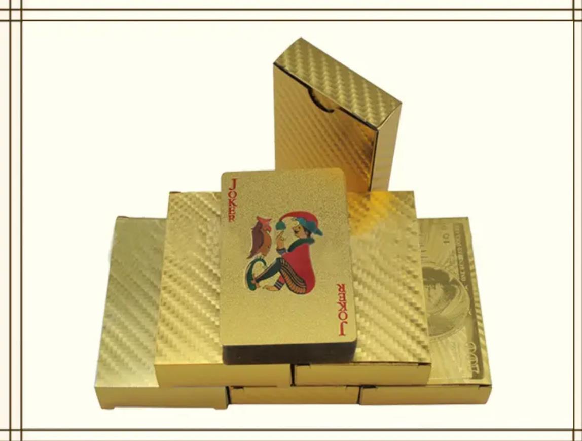 金箔扑克牌 土豪金创意款pvc扑克 黄金色扑克牌2214