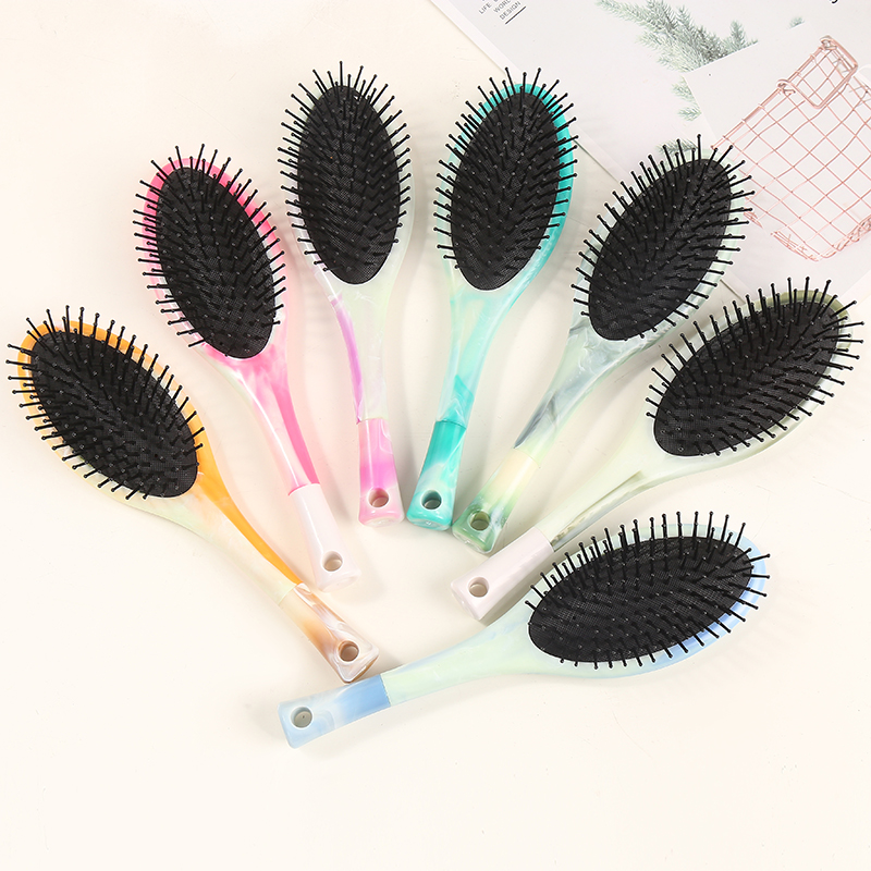 New fashionable Japanese and Korean popular beauty comb, hair comb, airbag comb, massage comb, candy-colored two-color, round-handled oval comb, gradient 10