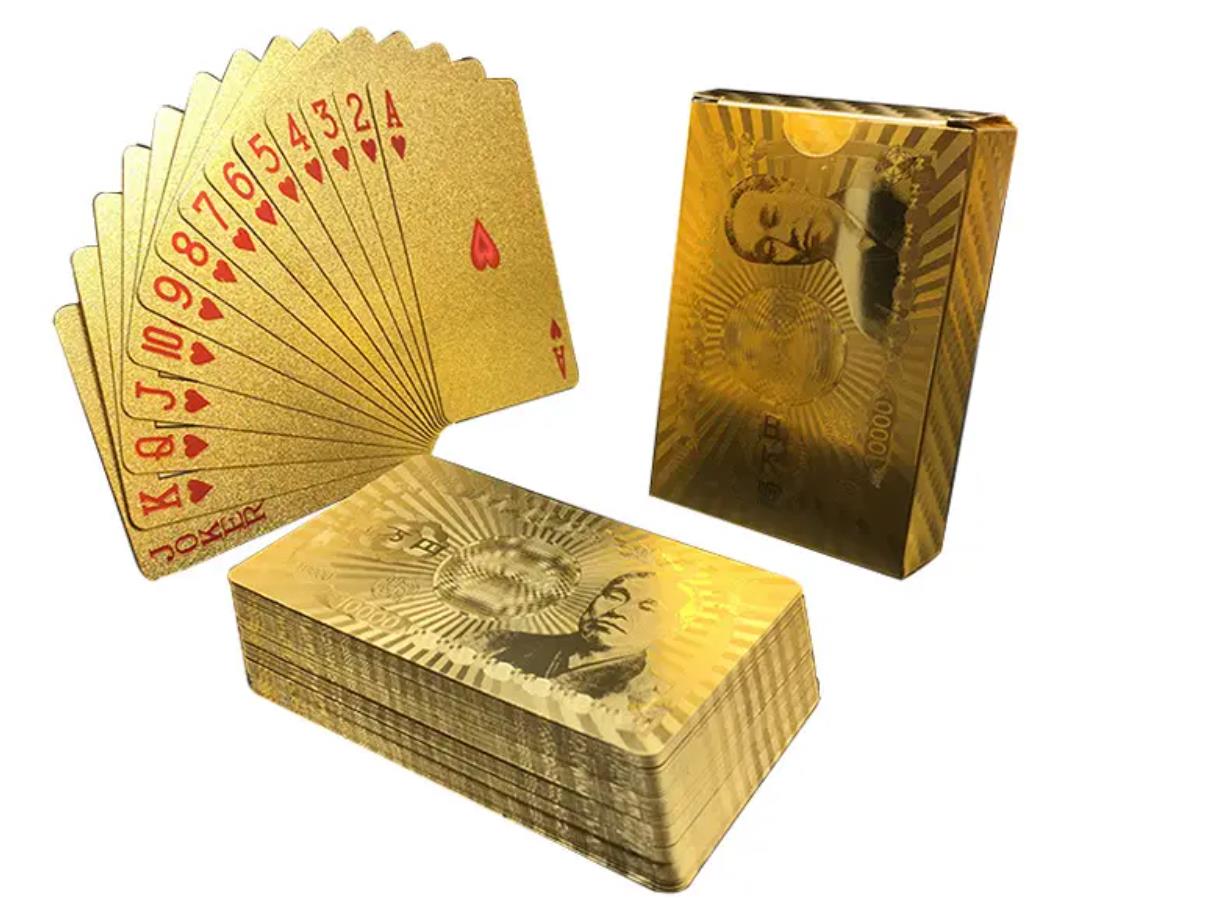 金箔扑克牌 土豪金创意款pvc扑克 黄金色扑克牌2217