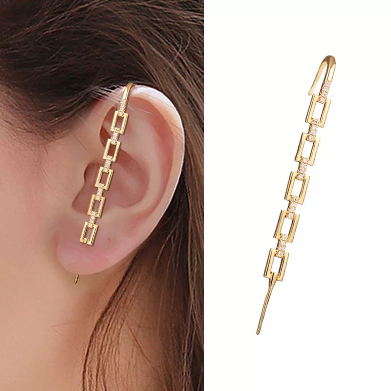 High-end tassel gourd-shaped earrings, women's long chain earrings, Japanese and Korean internet-famous fashionable and individual cat's eye stone earrings Item Picture