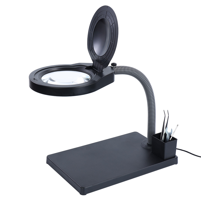 Desktop magnifying glass 10X high-brightness 80-LED lamp PD310 product inspection mobile phone repair reading lighting work light Item Picture