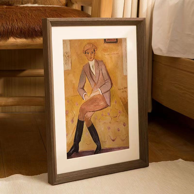 Solid wood large photo frame wall-mounted, A3 business license, 4K sketch mounting, picture frame, outer frame, jigsaw puzzle frame, customized to any size details Picture