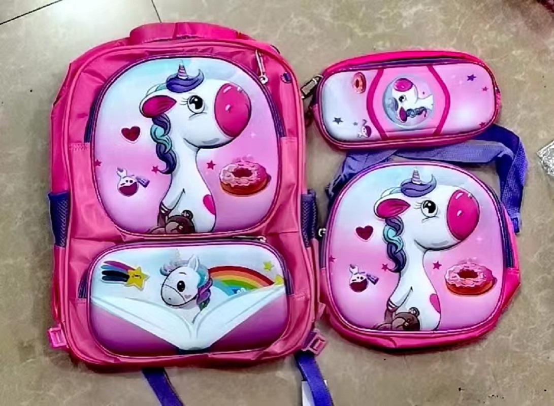 Three-piece schoolbag set, Little Pony Rainbow
