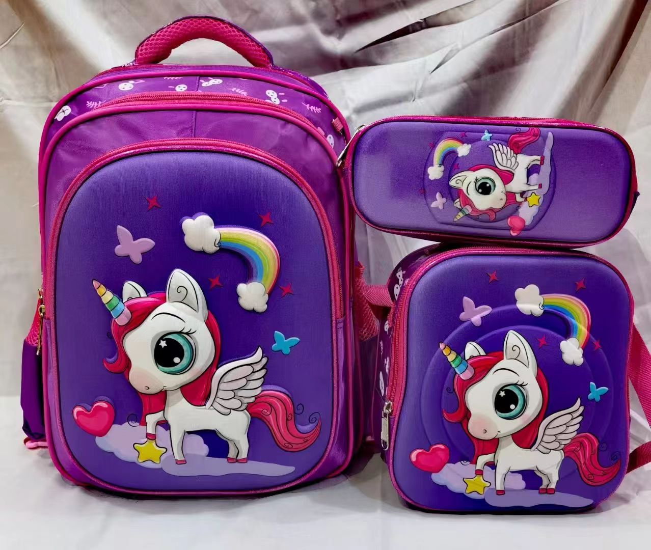 Three-piece schoolbag set Xiaoma