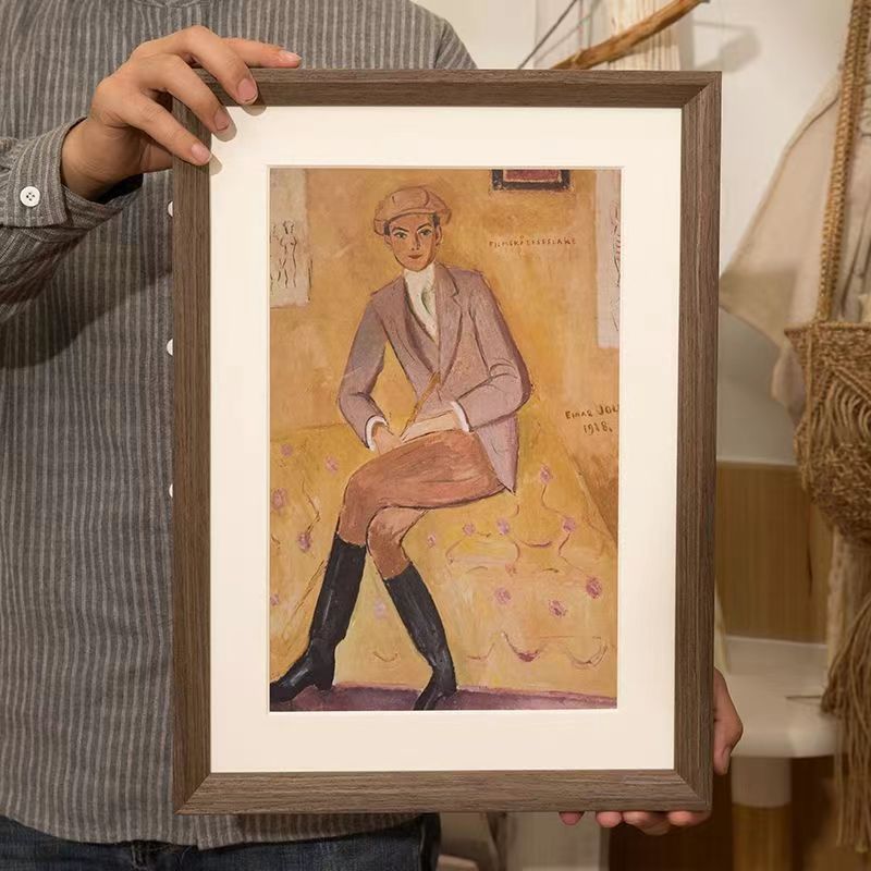 Solid wood large photo frame wall-mounted, A3 business license, 4K sketch mounting, picture frame, outer frame, jigsaw puzzle frame, customized to any size Specification image