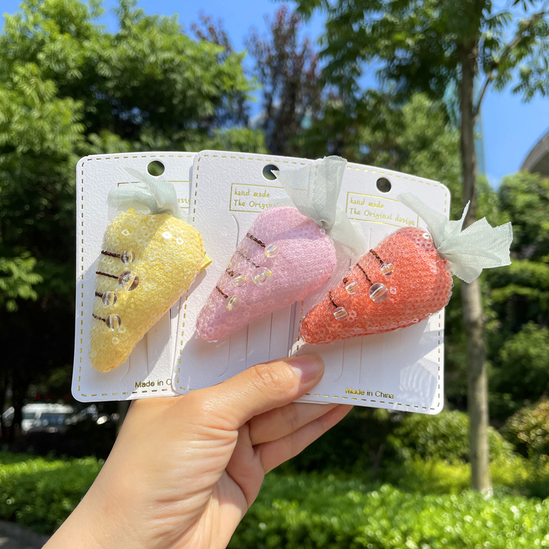 萝卜水果大亮片发夹超迷人超优雅超可爱 逗芽家图