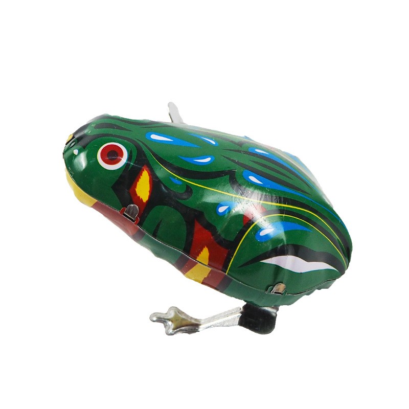 Winding up a tin frog with a sharp fart, a classic and nostalgic toy, a baby wind-up toy, a classic and best-selling toy for the 80s generation Item Picture