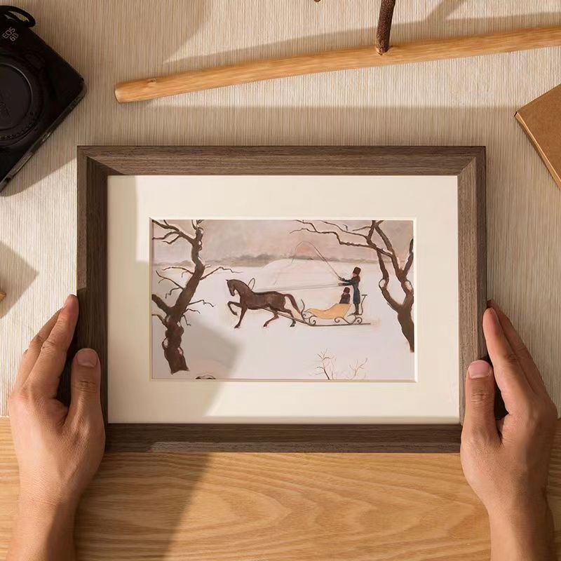 Solid wood large photo frame wall-mounted, A3 business license, 4K sketch mounting, picture frame, outer frame, jigsaw puzzle frame, customized to any size Application Scenario